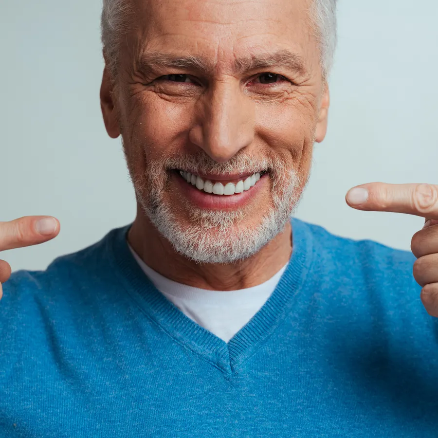 Happy patient showing off healthy smile